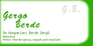 gergo berde business card